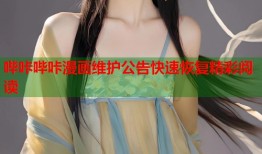 哔咔哔咔漫画维护公告快速恢复精彩阅读
